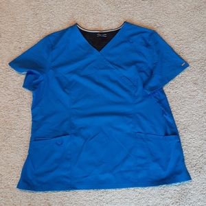 Elle royal blue pinstripe  scrub  set